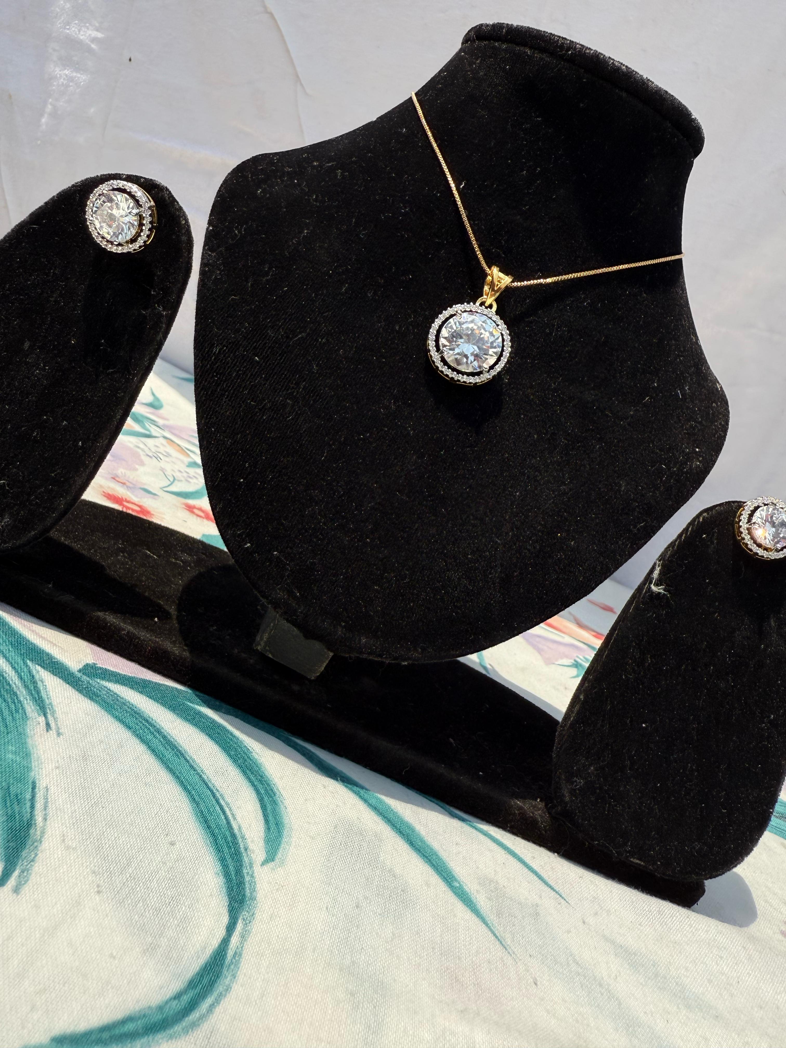 Diamond Solitaire Necklace and Ring Set - A Timeless Elegance