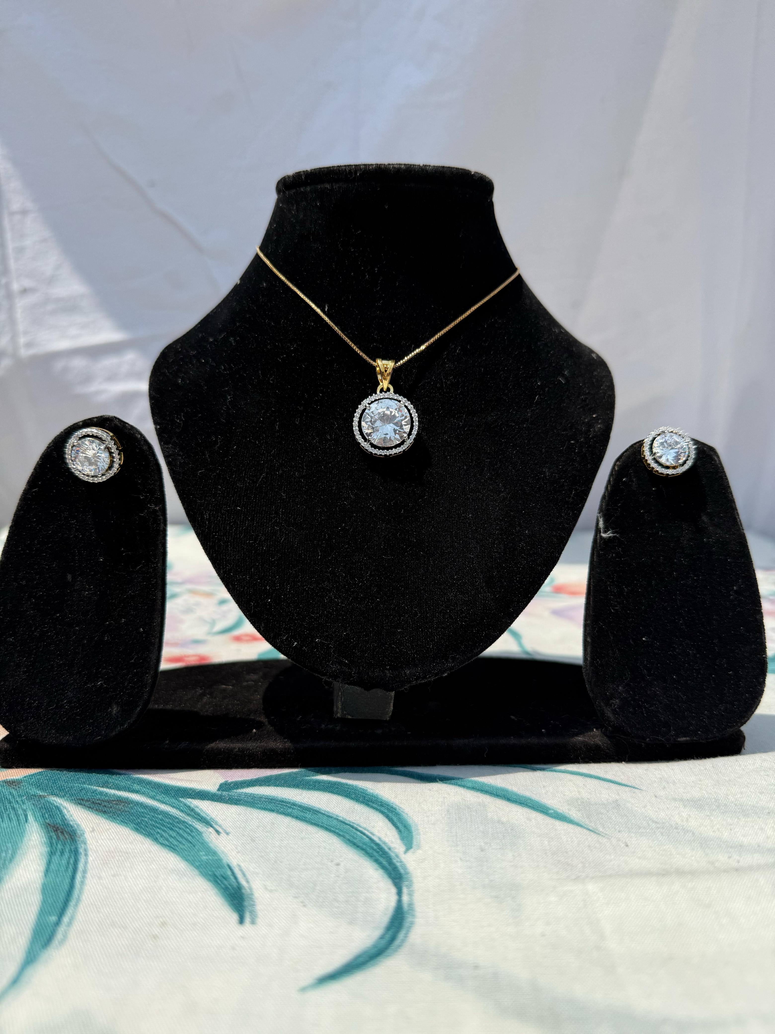 Diamond Solitaire Necklace and Ring Set - A Timeless Elegance
