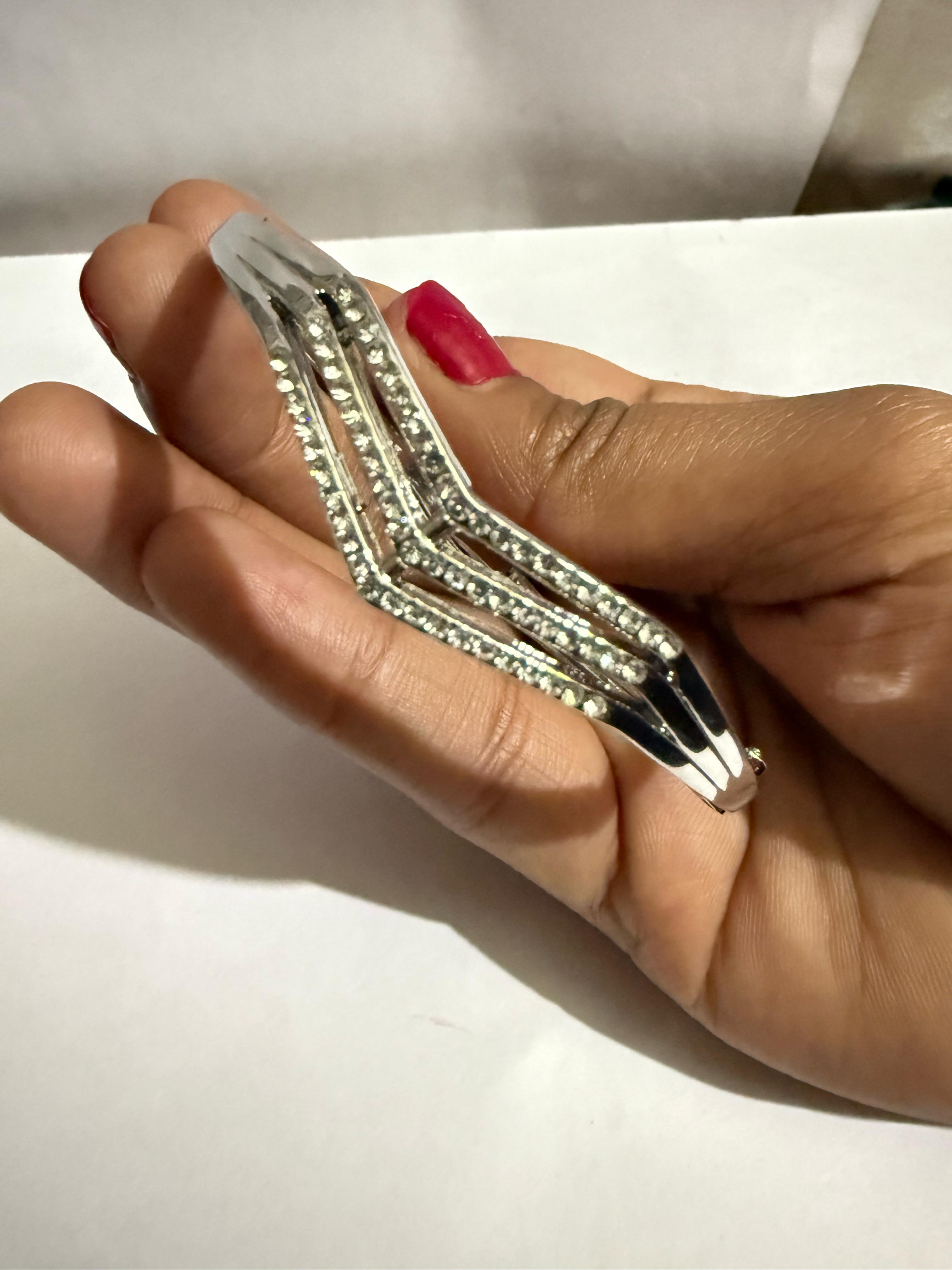 Silver Bracelet with Clear Stones