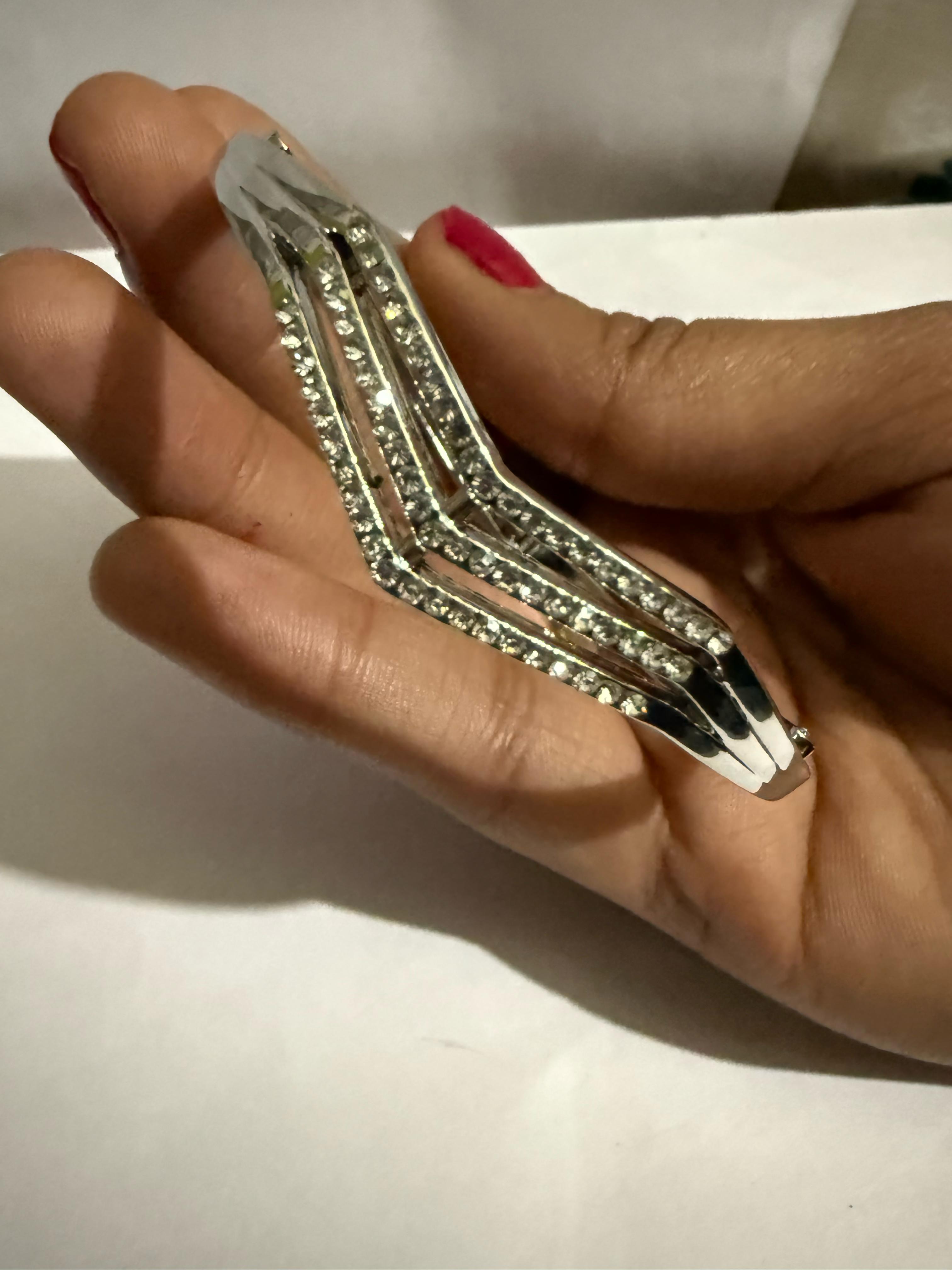 Silver Bracelet with Clear Stones