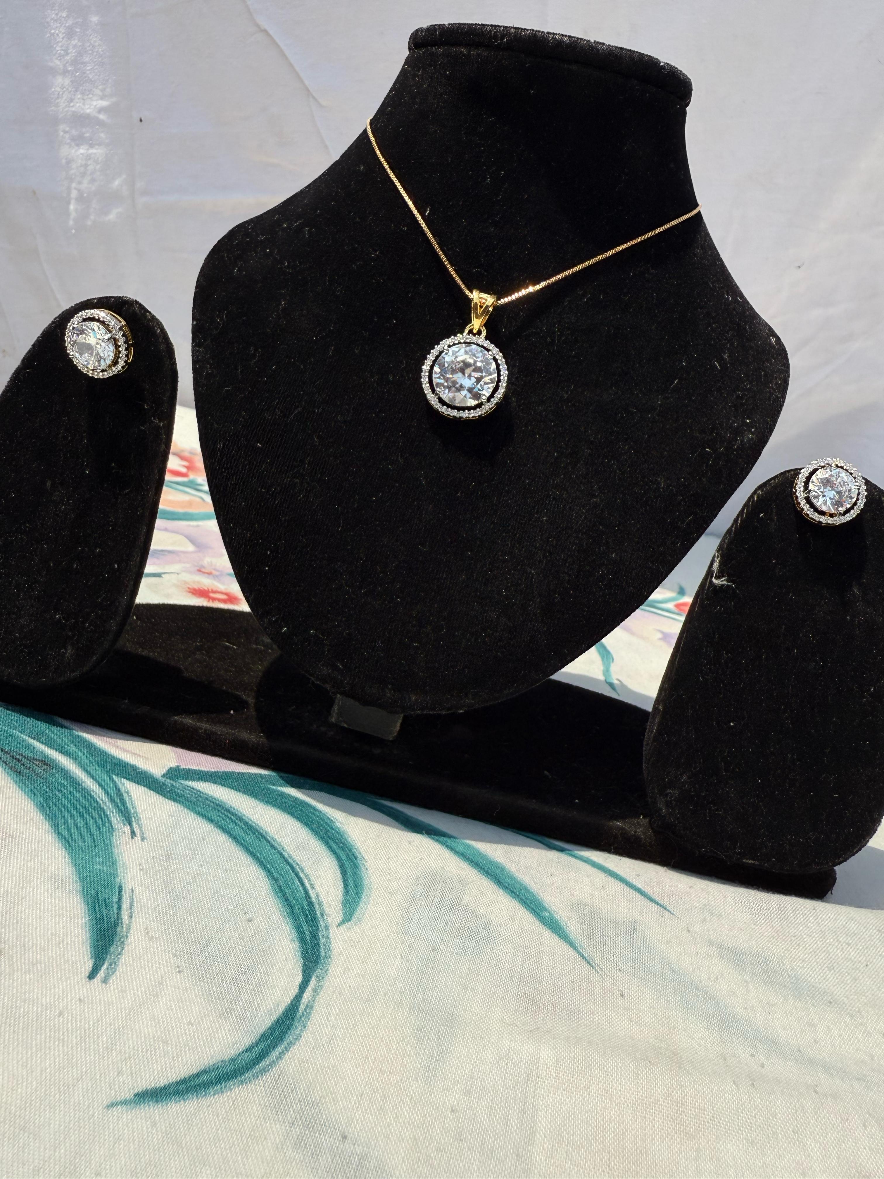 Diamond Solitaire Necklace and Ring Set - A Timeless Elegance