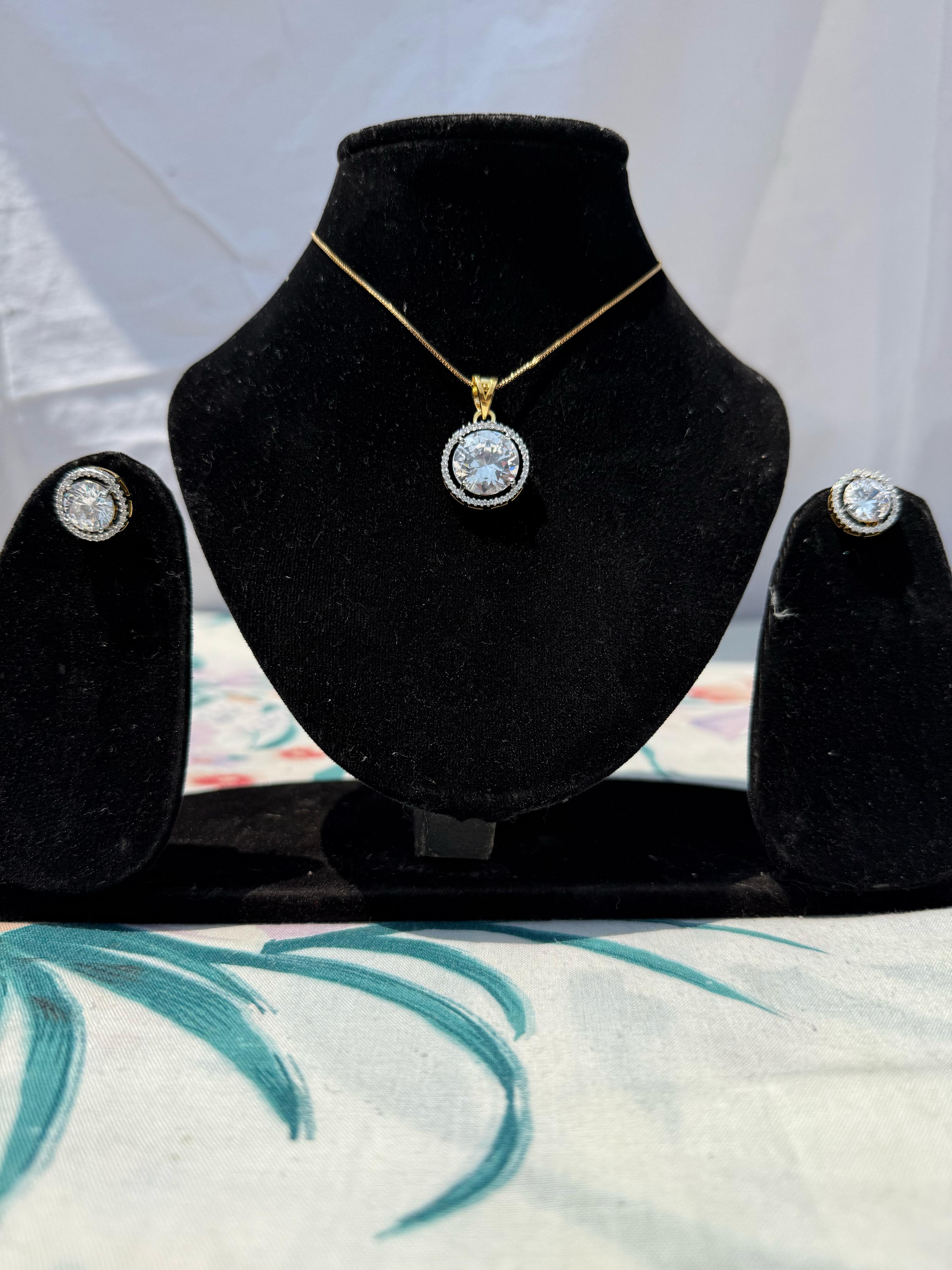 Diamond Solitaire Necklace and Ring Set - A Timeless Elegance